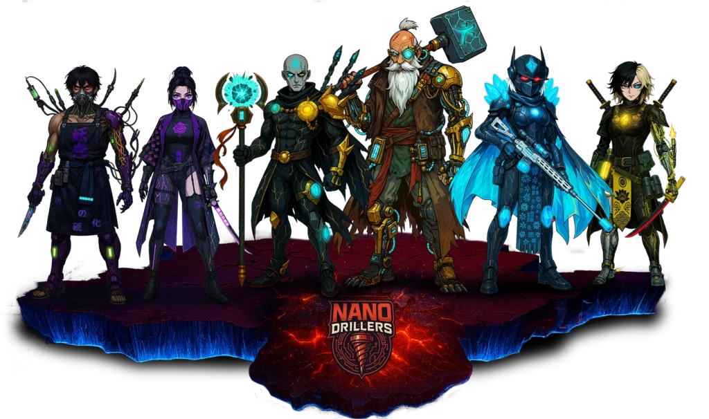 Nano Drillers NFT characters - Cyber-Yakuza 3.0 warriors from OYABUN’s Web3 Move to Earn game